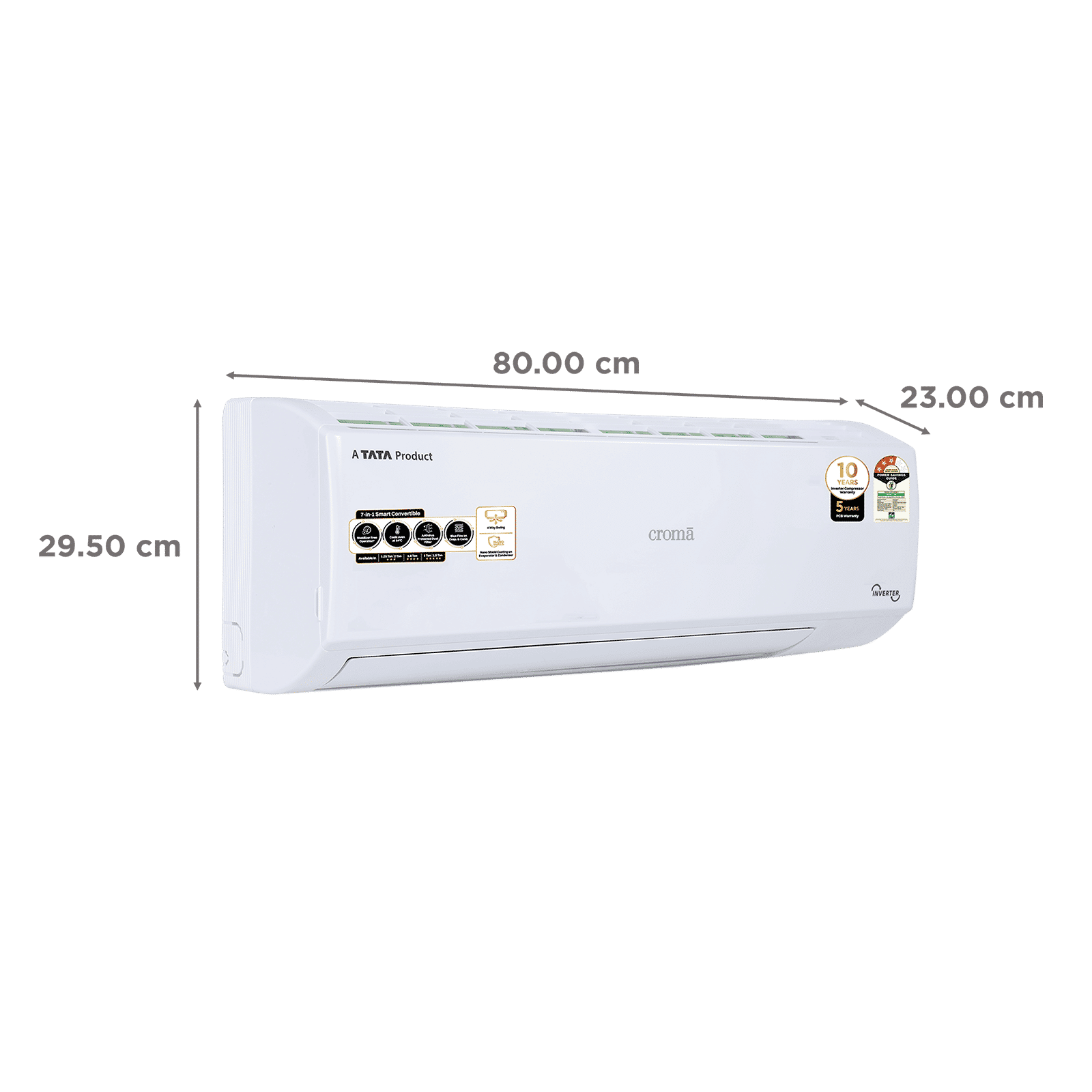 Croma 7 in 1 Convertible 1.25 Ton 3 Star Inverter Split AC with 4 way swing (2025 Model, Copper Condenser, CRLA014IND170274) Croma 7 in 1 Convertible 1.25 Ton 3 Star Inverter Split AC with 4 way swing (2025 Model, Copper Condenser, CRLA014IND170274)_3