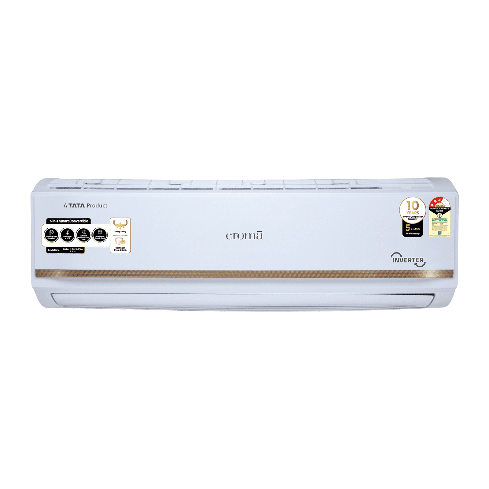 Croma 7 in 1 Convertible 1.5 Ton 3 Star Inverter Split AC with Temperature Sensor (2025 Model, Copper Condenser, CRLA018IND170275)_1
