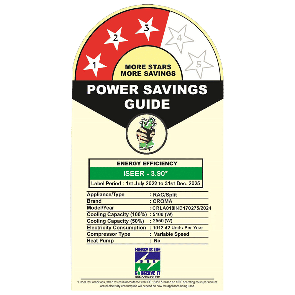 Croma 7 in 1 Convertible 1.5 Ton 3 Star Inverter Split AC with Temperature Sensor (2025 Model, Copper Condenser, CRLA018IND170275)_3