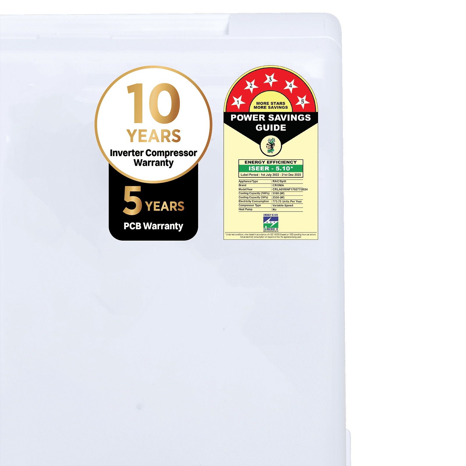 Croma 7 in 1 Convertible 1.5 Ton 5 Star Inverter Split AC with Temperature Sensor (2025 Model, Copper Condenser, CRLA018INF170277)_14