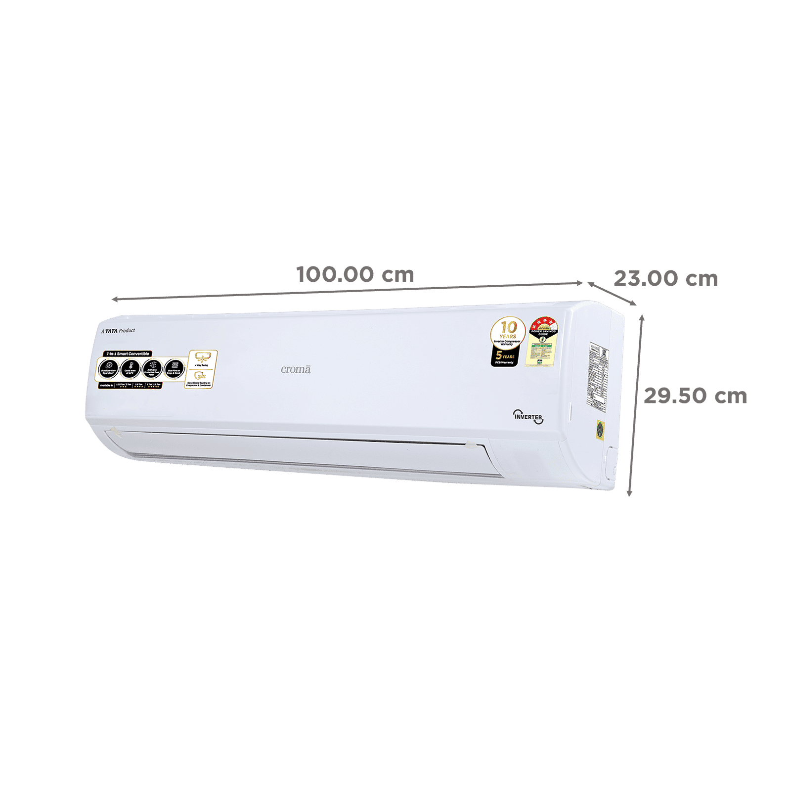 Croma 7 in 1 Convertible 1.6 Ton 4 Star Inverter Split AC with 4 way Swing function (2025 Model, Copper Condenser, CRLA019INE170278)_3