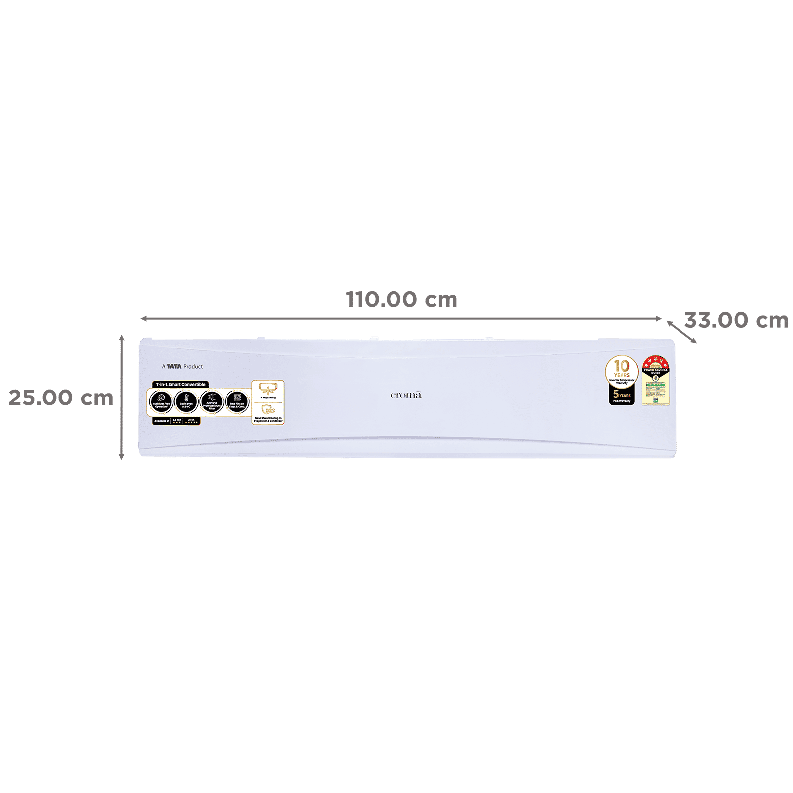 Croma 7 in 1 Convertible 2 Ton 5 Star Inverter Split AC with PM 2.5 Filter (2025 Model, Copper Condenser, CRLA024INF170279)_4