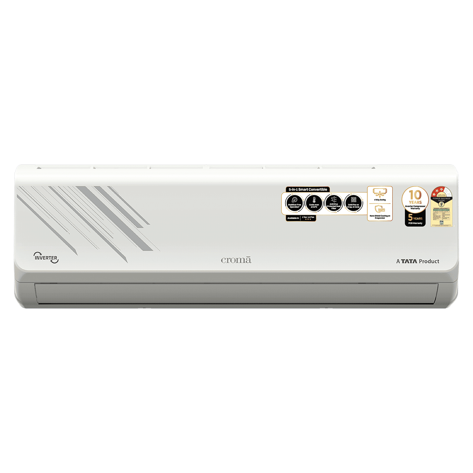 Croma 5 in 1 Convertible 1 Ton 3 Star Inverter Split AC with Anti Virus Protected Dust Filter (2025 Model, Copper Condenser, CRLA012IND255360)_1