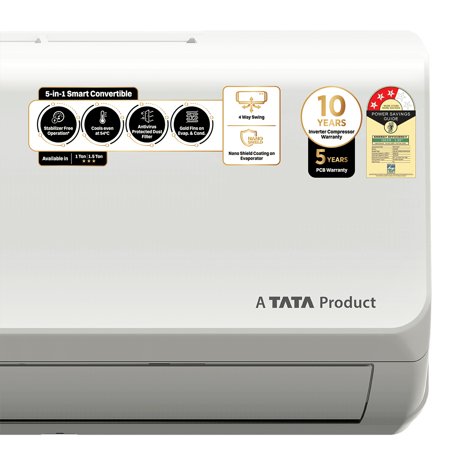 Croma 5 in 1 Convertible 1 Ton 3 Star Inverter Split AC with Anti Virus Protected Dust Filter (2025 Model, Copper Condenser, CRLA012IND255360)_15