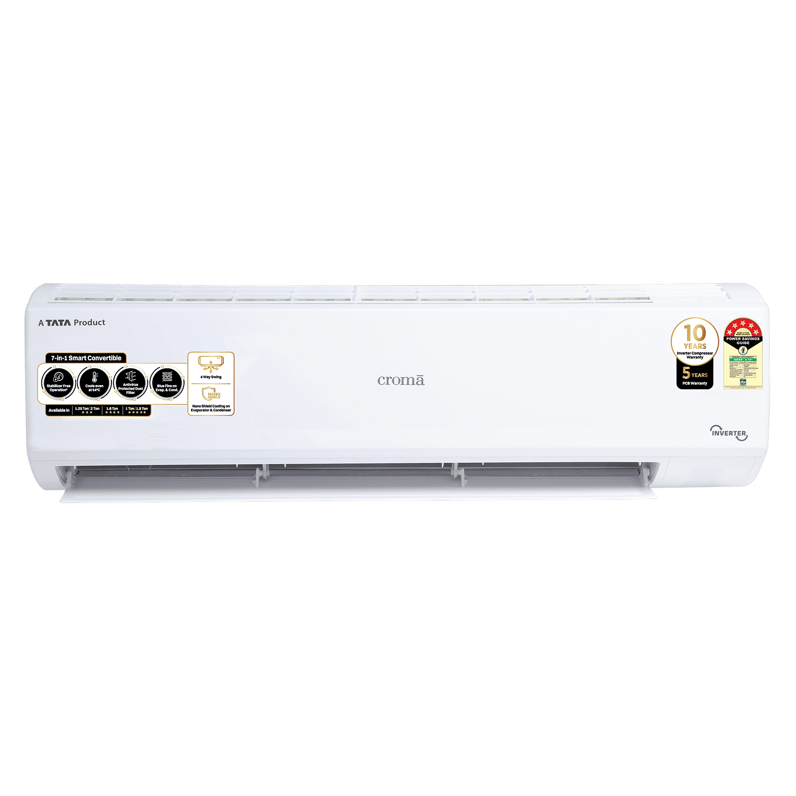 Croma 7 in 1 Convertible 1 Ton 5 Star Inverter Split AC with Antiviral protection (2025 Model, Copper Condenser, CRLA012INF170273)_11