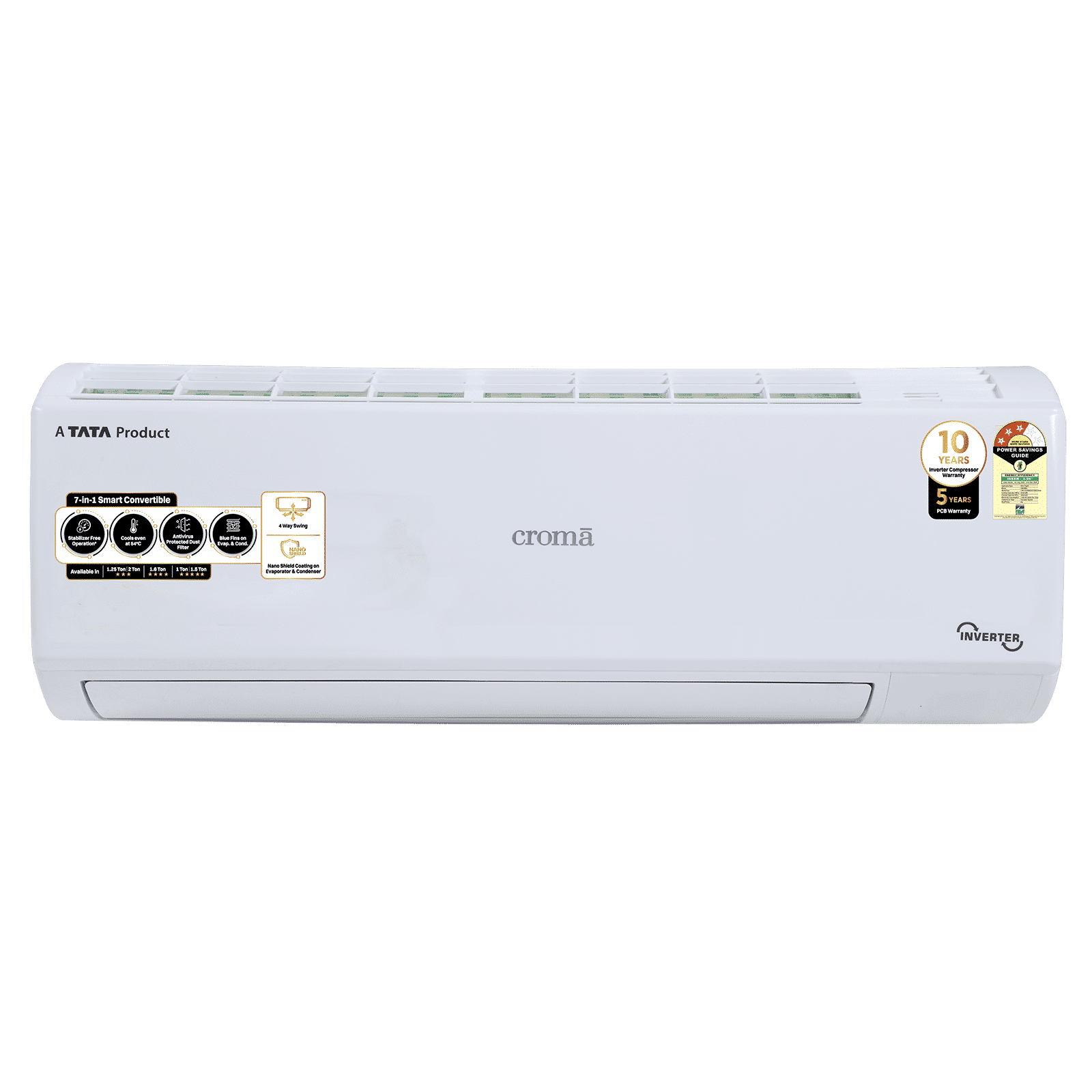Croma 7 in 1 Convertible 2 Ton 3 Star Inverter Split AC with 4 way Swing function (2025 Model, Copper Condenser, CRLA024IND170281)_1
