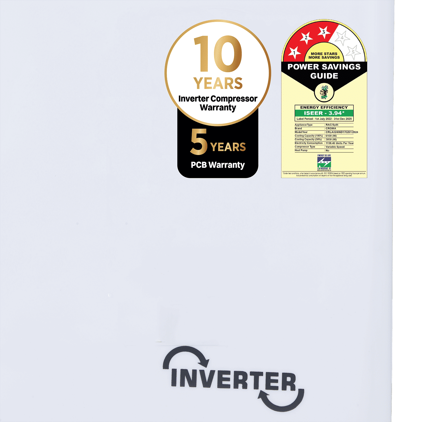 Croma 7 in 1 Convertible 2 Ton 3 Star Inverter Split AC with 4 way Swing function (2025 Model, Copper Condenser, CRLA024IND170281)_14
