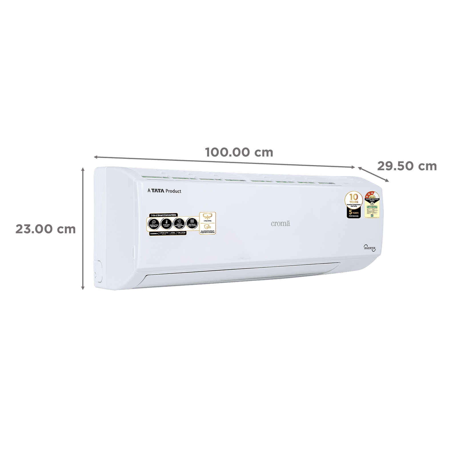 Croma 7 in 1 Convertible 2 Ton 3 Star Inverter Split AC with 4 way Swing function (2025 Model, Copper Condenser, CRLA024IND170281)_3