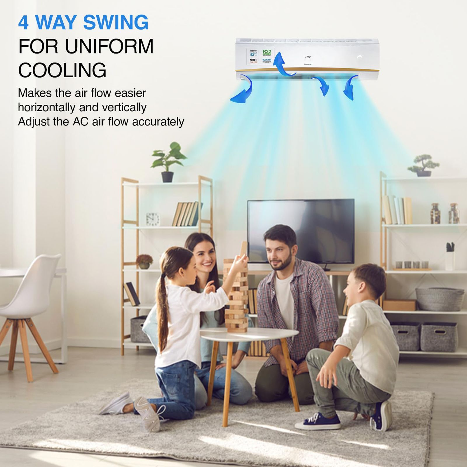 Godrej Turbo Chill Series Convertible 2.5 Ton 3 Star Inverter Split AC with Anti Freeze Thermostat (Copper Condenser, 40101701SD01301)_7