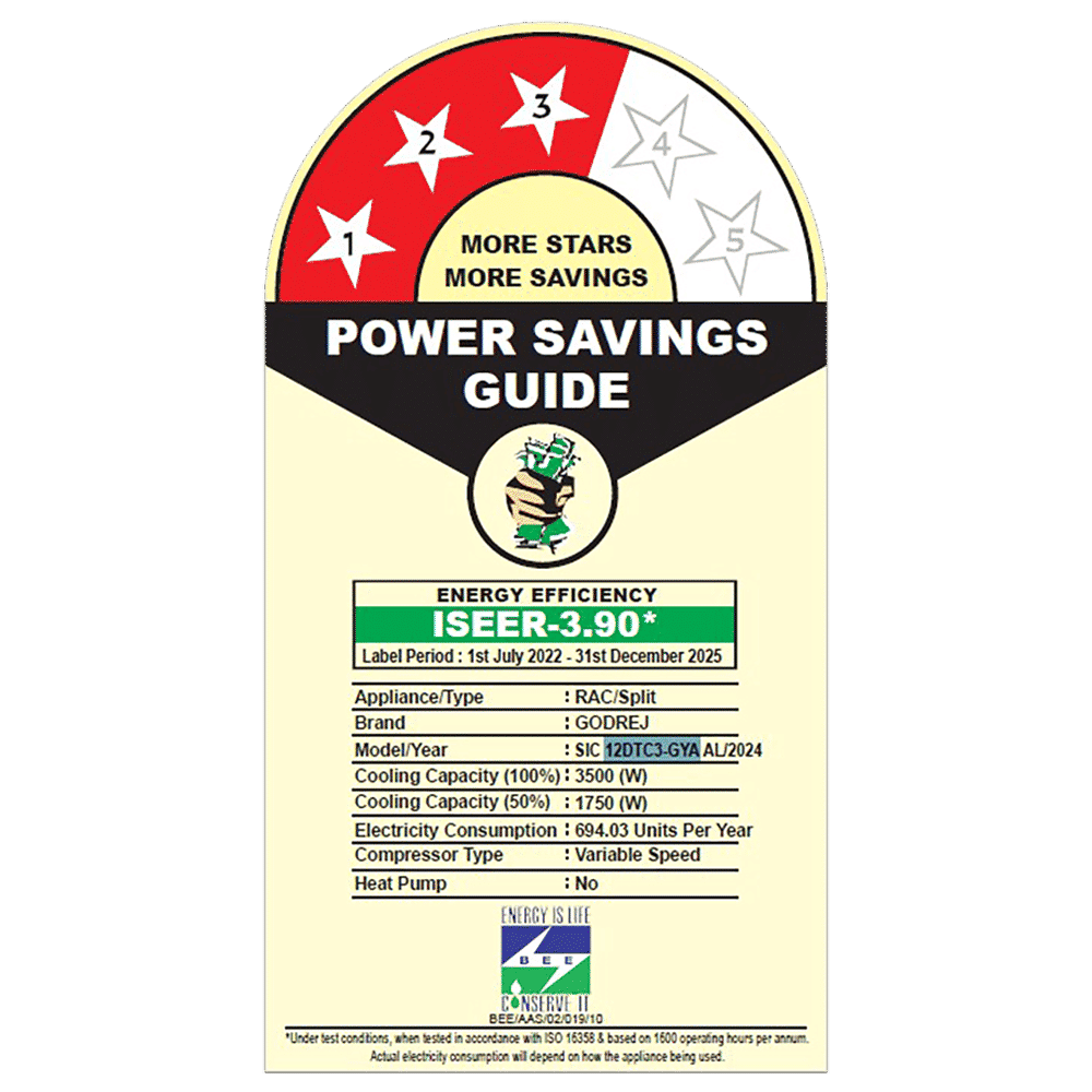 Godrej Anti-Leak Series Convertible 1 Ton 3 Star Inverter Split AC with Anti Freeze Thermostat (Copper Condenser, 40101701SD01366)_2