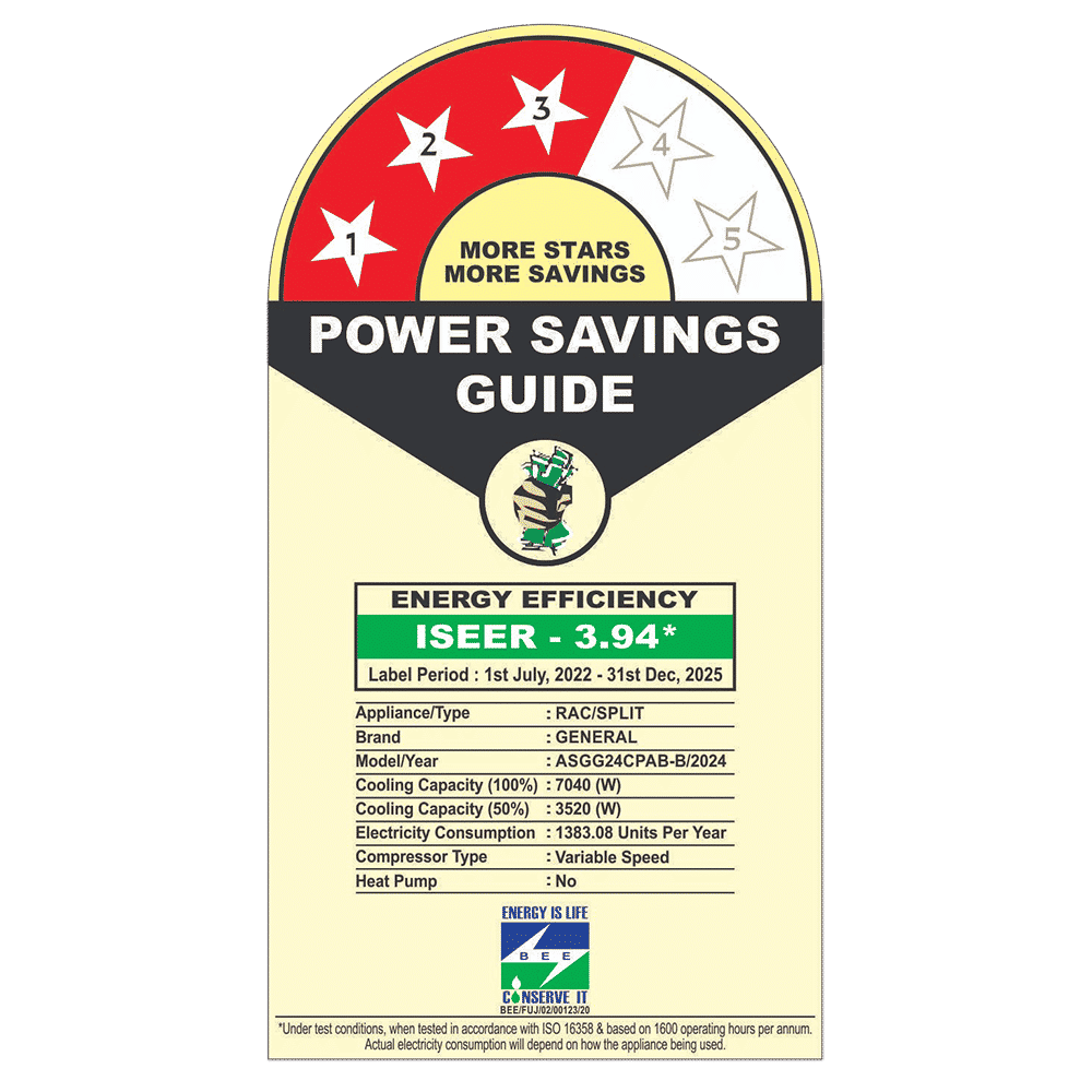 O GENERAL Advance Hyper Tropical 2 Ton 3 Star Inverter Split AC (Copper Condenser, ASGG24CPABB)_2