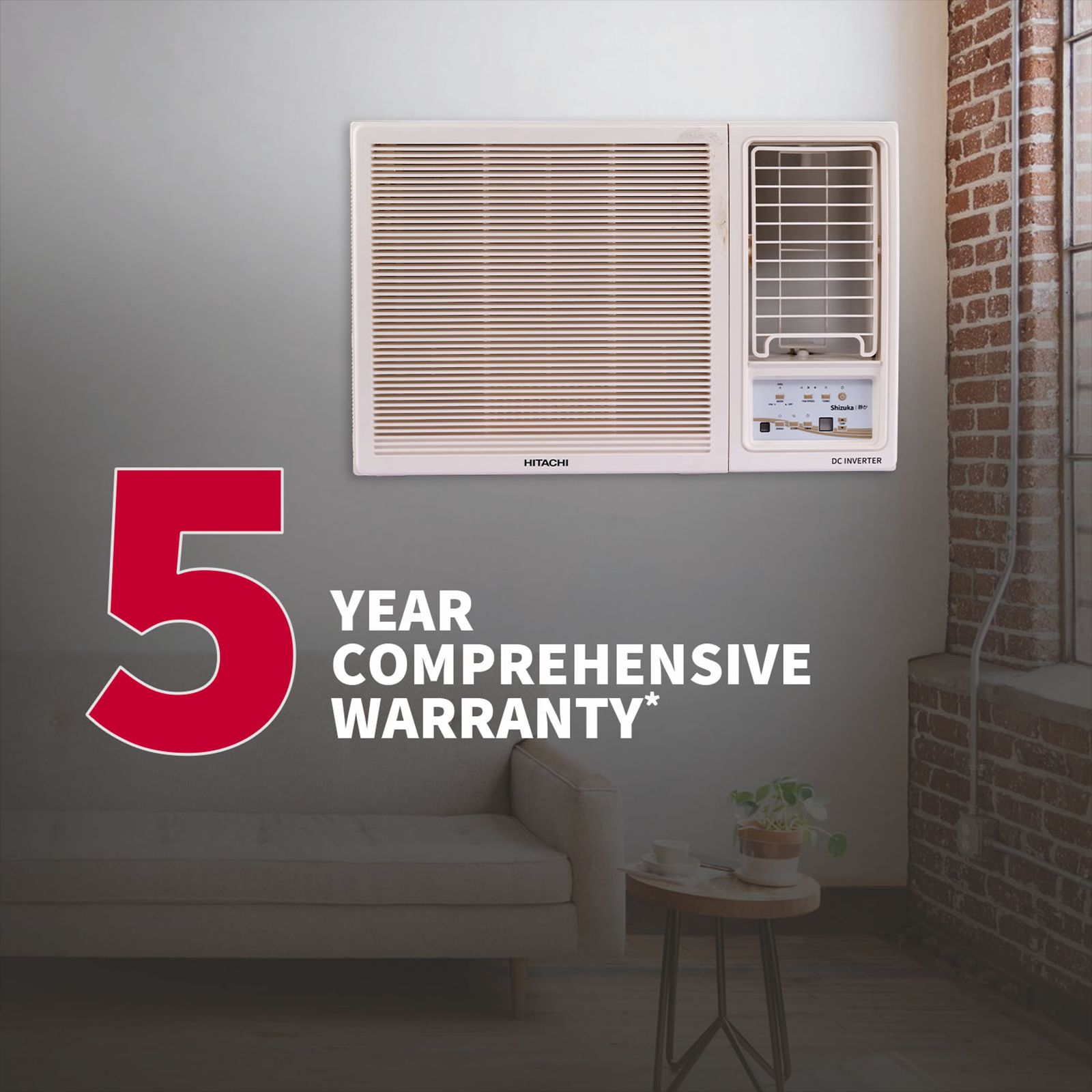 HITACHI Shizuka 1.5 Ton 3 Star Inverter Window AC (Copper Condenser, RAW318HHEO) HITACHI Shizuka 1.5 Ton 3 Star Inverter Window AC (Copper Condenser, RAW318HHEO)_4