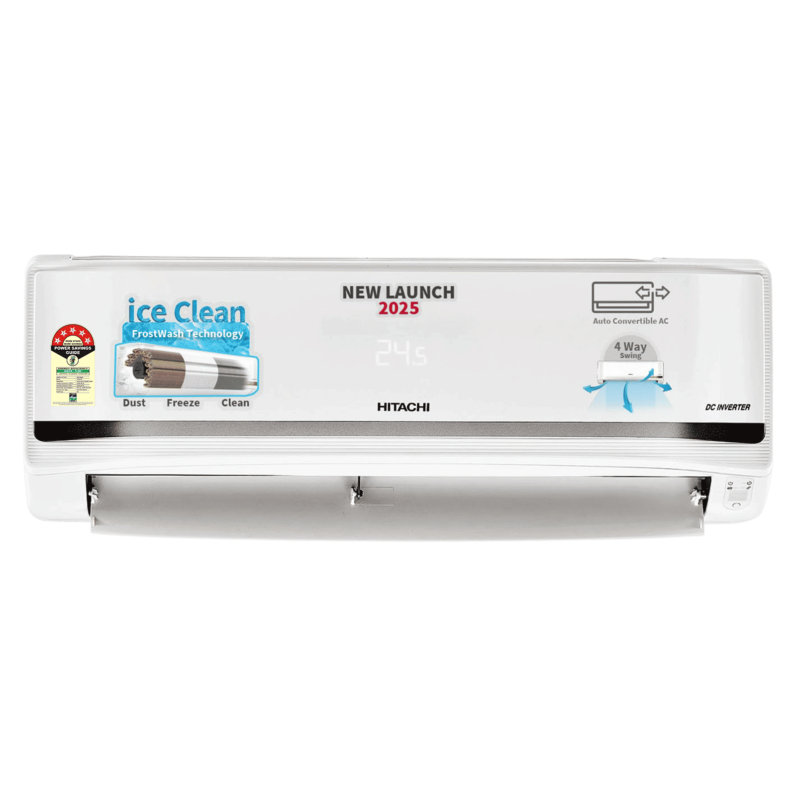 HITACHI Yoshi 5500STXL 2 Ton 5 Star Inverter Split AC with Anti Bacterial Super Fine Mesh Filter (Copper Condenser, RAS.V522PCBISH1)_1