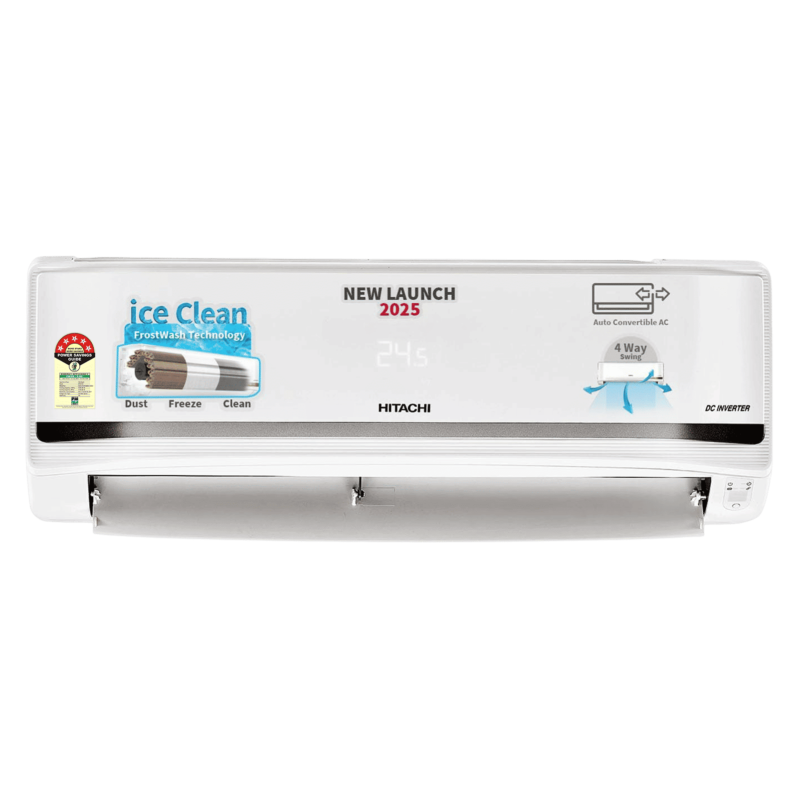 HITACHI Yoshi 5500STXL 1 Ton 5 Star Inverter Split AC with Anti Bacterial SuperFine Mesh Filter (Copper Condenser, RAS.V512PCBISH1)_1