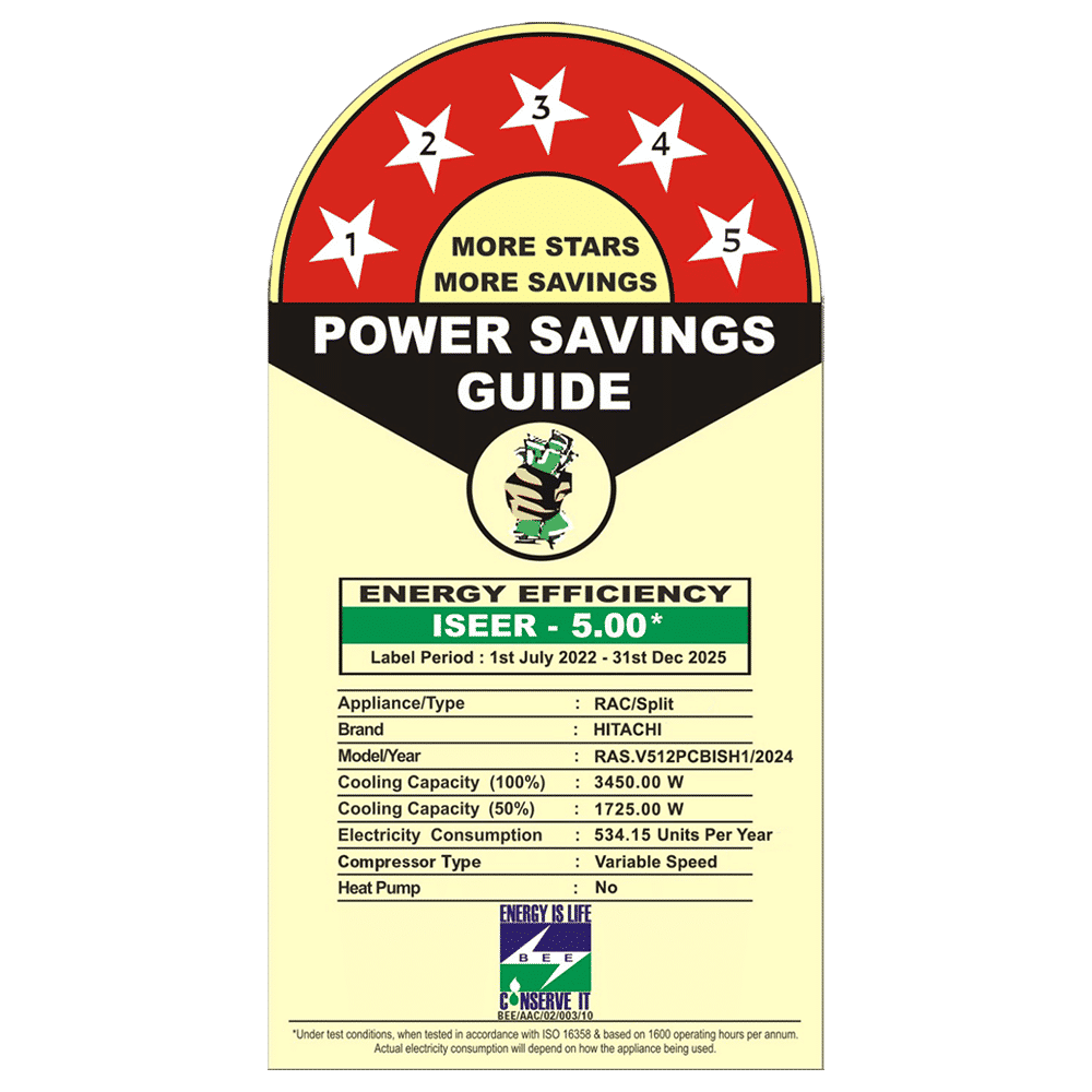 HITACHI Yoshi 5500STXL 1 Ton 5 Star Inverter Split AC with Anti Bacterial SuperFine Mesh Filter (Copper Condenser, RAS.V512PCBISH1)_3