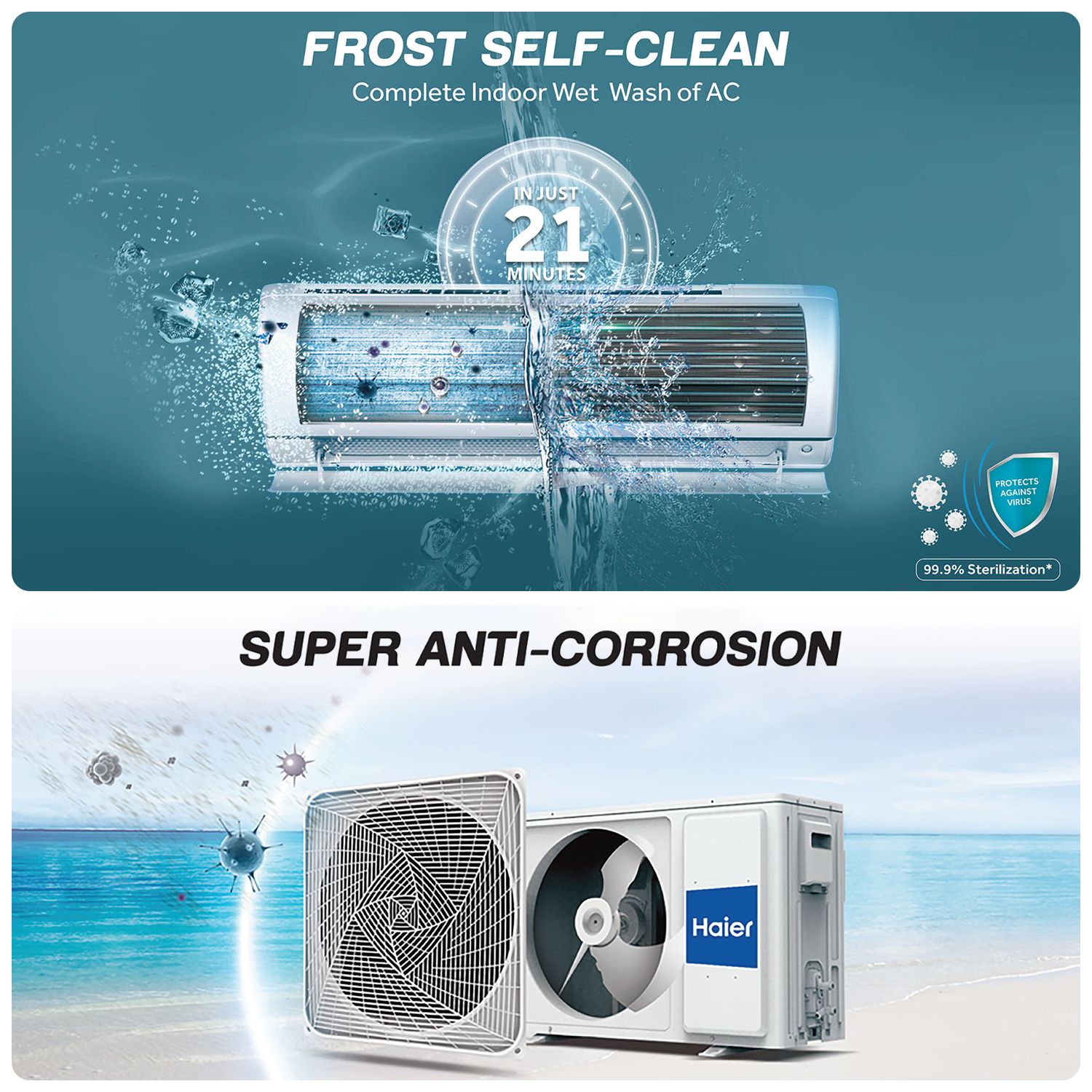 Haier Elegante Auto Convertible 2 Ton 3 Star Inverter Split AC with Supersonic Cooling (2025 Model, Copper Condenser, HSU24E-TXS3BN-INV)_13