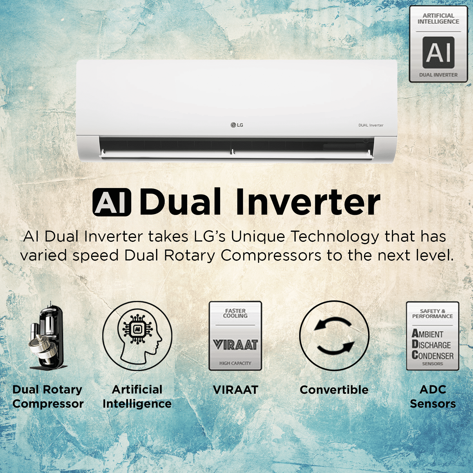 LG 6 in 1 Convertible 1.5 Ton 3 Star Dual Inverter Split AC with HD Filter (2025 Model, Copper Condenser, US-Q18ANXE.AMLG)_7