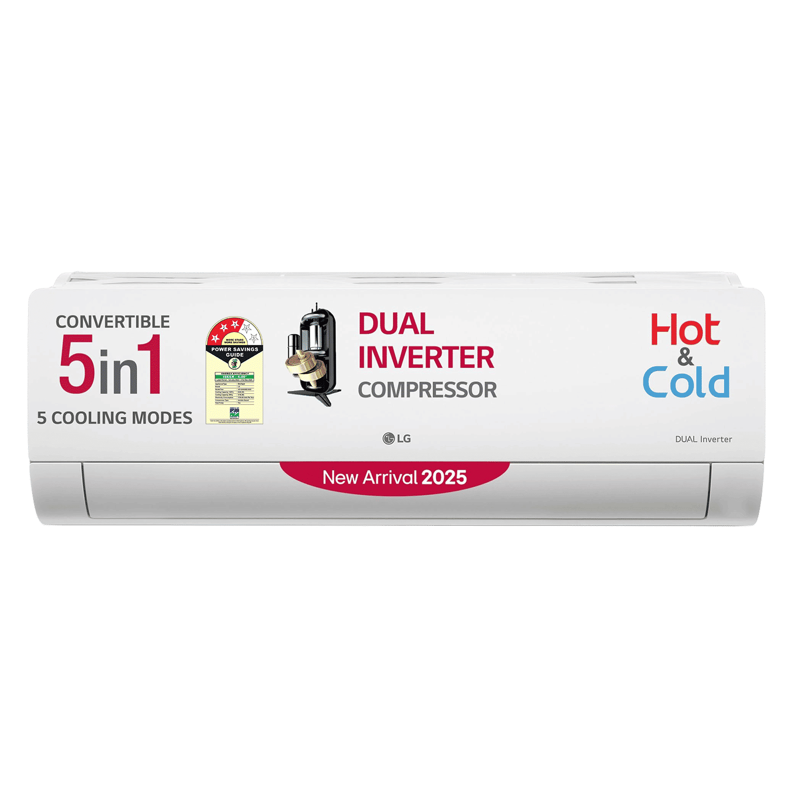 LG 5 in 1 Convertible 2 Ton 3 Star Dual Inverter Split AC with 6 Step Fan Speed (2025 Model, Copper Condenser, US-H24VNXE.ANLG)_1