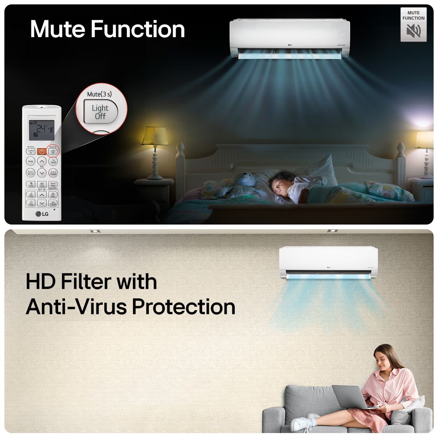 LG 5 in 1 Convertible 2 Ton 3 Star Dual Inverter Split AC with 6 Step Fan Speed (2025 Model, Copper Condenser, US-H24VNXE.ANLG)_19