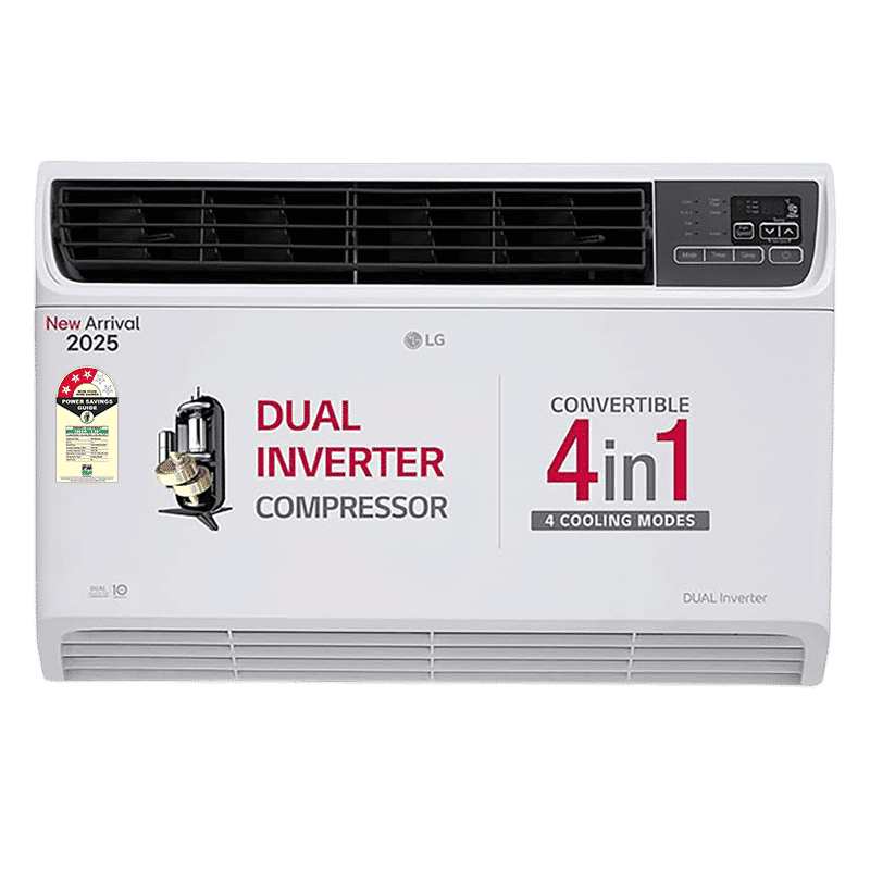 LG 4 in 1 Convertible 1.5 Ton 3 Star Dual Inverter Window AC with 6 Step Fan Speed (2025 Model, Copper Condenser, 18WUXA.ASLG)_1