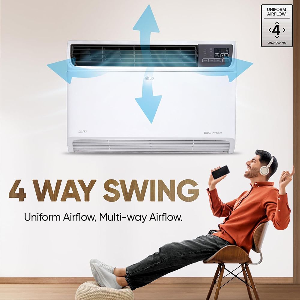 LG 4 in 1 Convertible 1.5 Ton 5 Star Dual Inverter Window AC with Ocean Black Protection (2025 Model, Copper Condenser, 18WUZA.ASLG)_14
