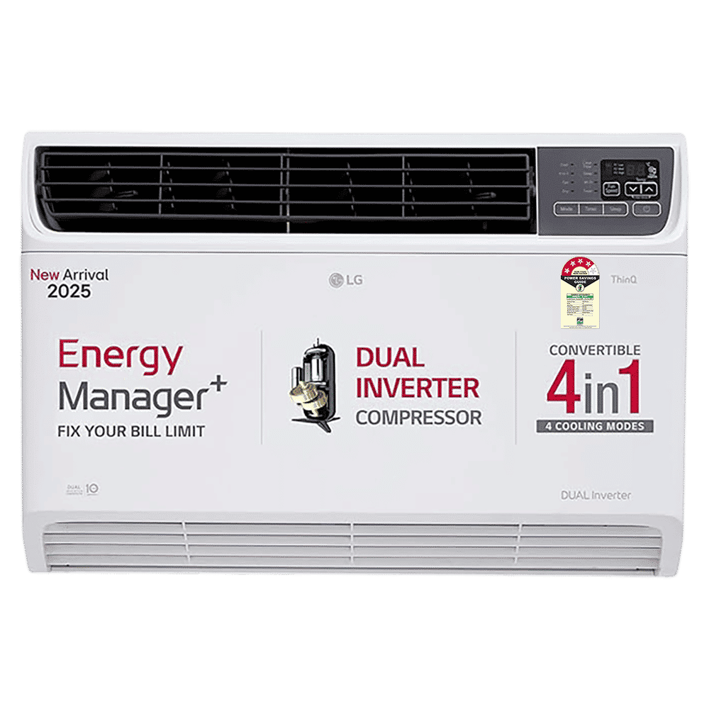 LG 4 in 1 Convertible 2 Ton 4 Star Dual Inverter Window AC with Ocean Black Protection (2025 Model, Copper Condenser, 24WWYA.ASLG)_1