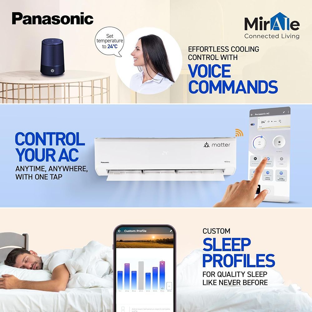 Panasonic WU 7 in 1 Convertible 1.5 Ton 3 Star Inverter Split Smart AC with Voice Assistant (2025 Model, Copper Condenser, CS/CU-WU18BKYFM) Panasonic WU 7 in 1 Convertible 1.5 Ton 3 Star Inverter Split Smart AC with Voice Assistant (2025 Model, Copper Condenser, CS/CU-WU18BKYFM)_15