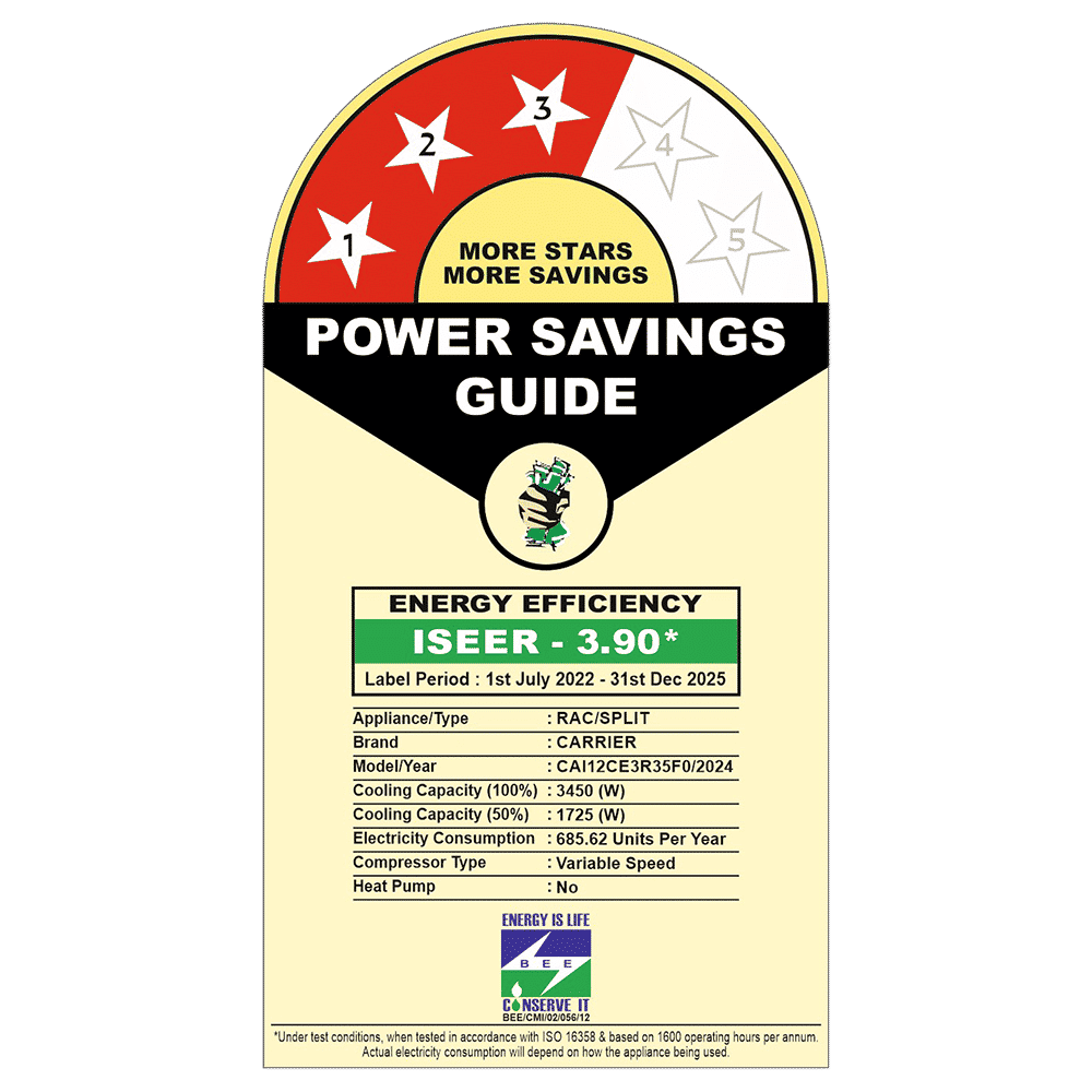 Carrier XCEL EDGE Fxi 6 in 1 Convertible 1 Ton 3 Star Inverter Split AC with PM 2.5 Micron Filter (Copper Condenser, CAI12CE3R35F0)_2