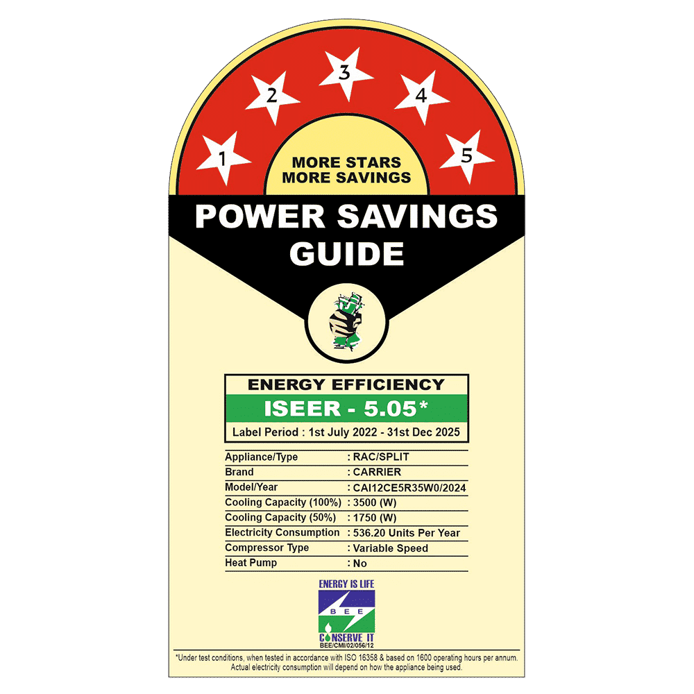 Carrier XCEL EDGE Fxi 6 in 1 Convertible 1 Ton 5 Star Inverter Split AC with PM 2.5 Micron Filter (Copper Condenser, CAI12CE5R35F0)_2