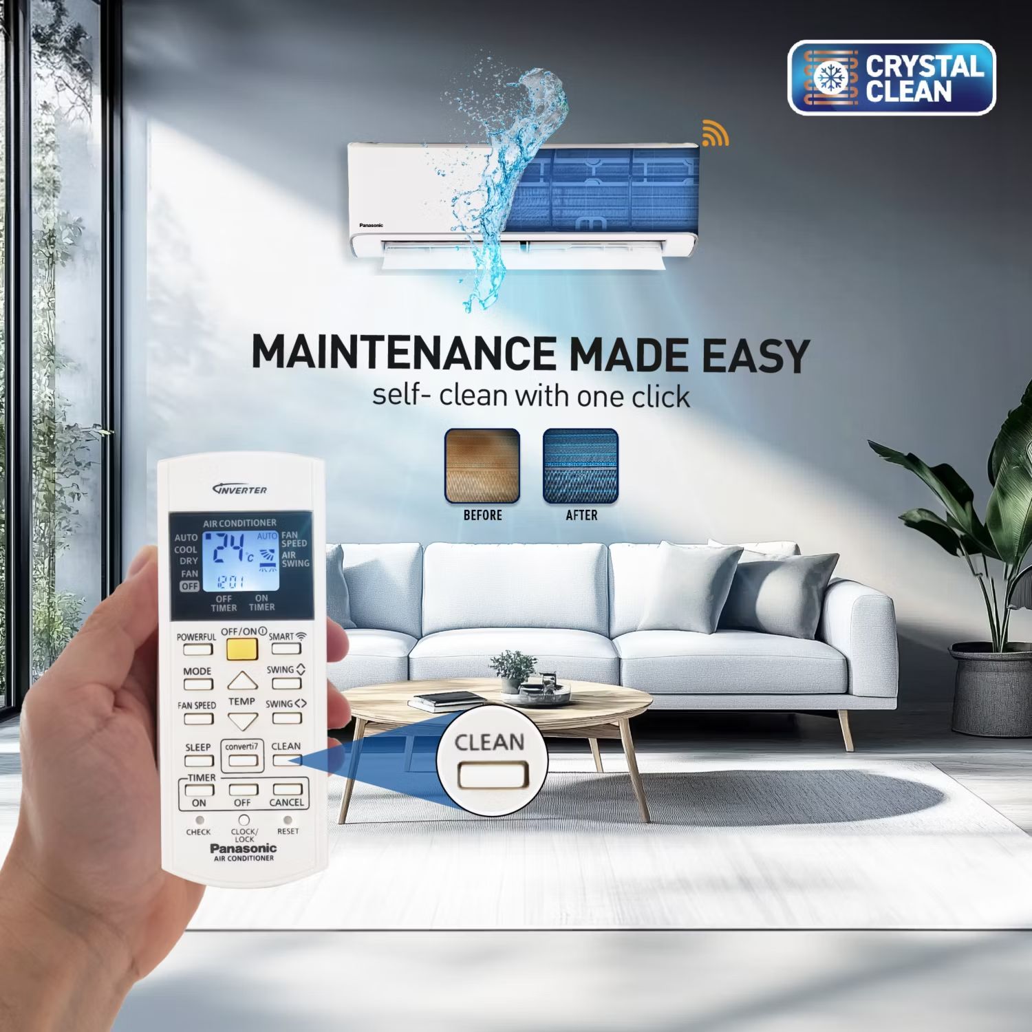 Panasonic EU 7 in 1 Convertible 1 Ton 5 Star Inverter Split Smart AC with Voice Assistant (2025 Model, Copper Condenser, CS/CU-EU12BKY5FM)_17