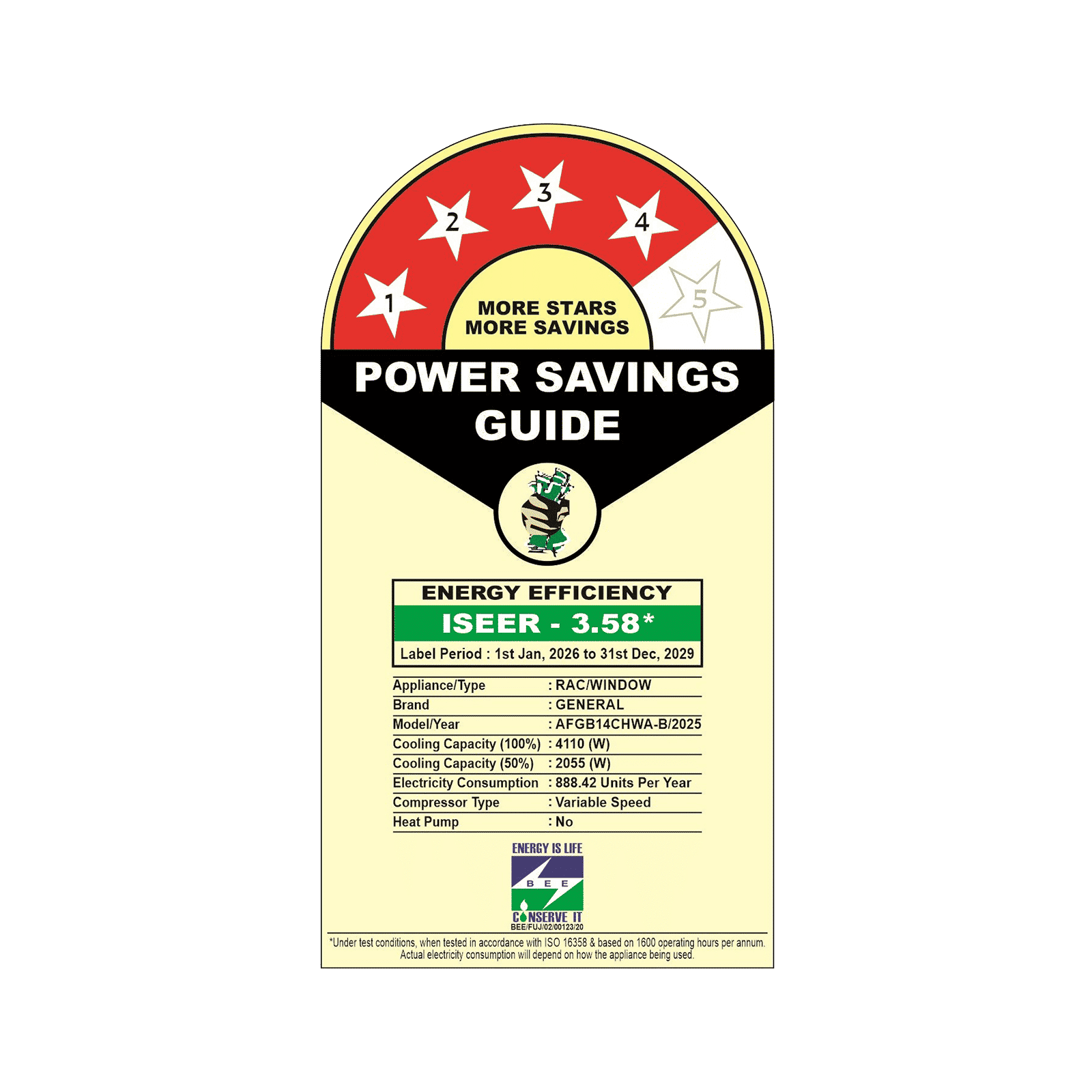 O GENERAL Hyper Tropical 1.17 Ton 4 Star Inverter Window AC (Copper Condenser, AFGB14CHWA-B)_3