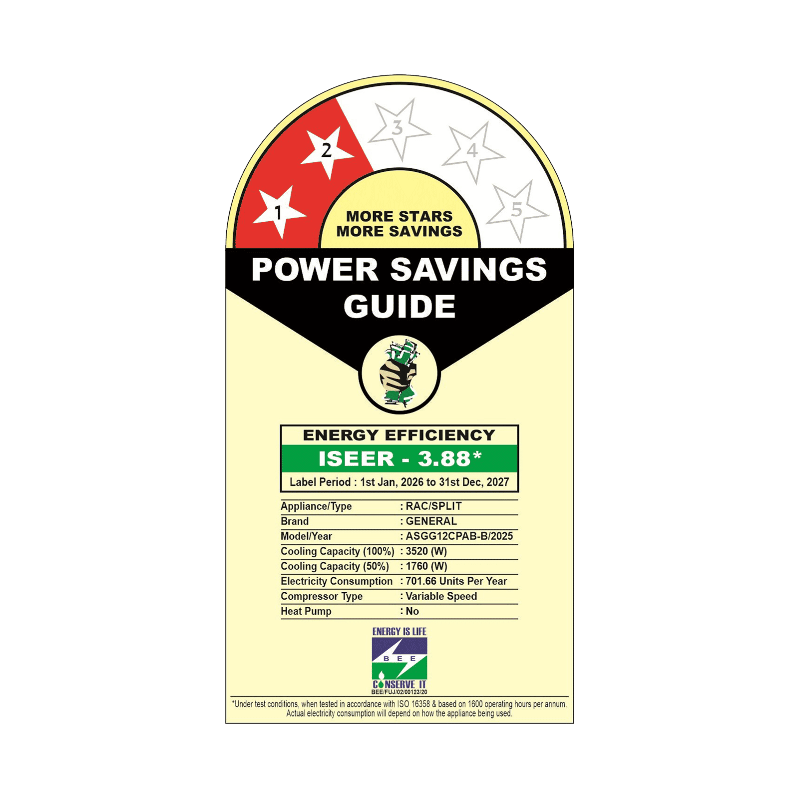 O GENERAL Advanced Hyper Tropical 1 Ton 2 Star Inverter Split AC (Copper Condenser, ASGG12CPAB-B) O GENERAL Advanced Hyper Tropical 1 Ton 2 Star Inverter Split AC (Copper Condenser, ASGG12CPAB-B)_3