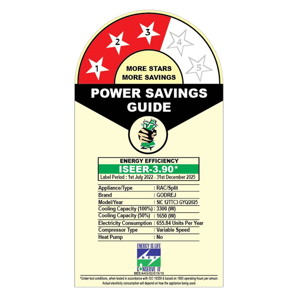 Godrej SIC 12TTC3 GYQ IOT 5 in 1 Convertible 1 Ton 3 Star Inverter Split Smart AC with Voice Assistance (Copper Condenser, 40101701SD01510)_2