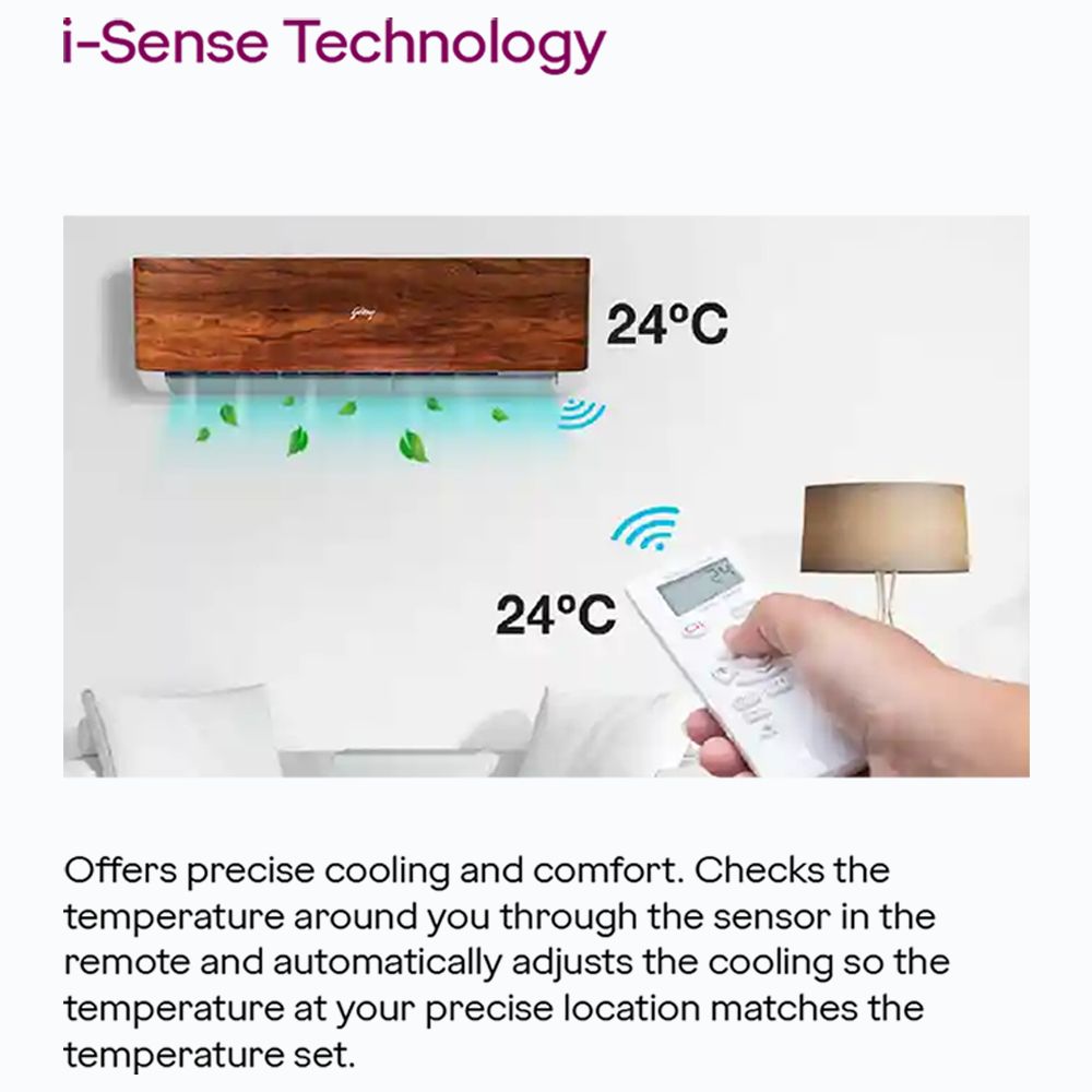 Godrej Eon Vogue 5 in 1 Convertible 1.5 Ton 3 Star Inverter Split AC with i-Sense Technology (Copper Condenser, SIC 18VTC3 WYB TK)_12