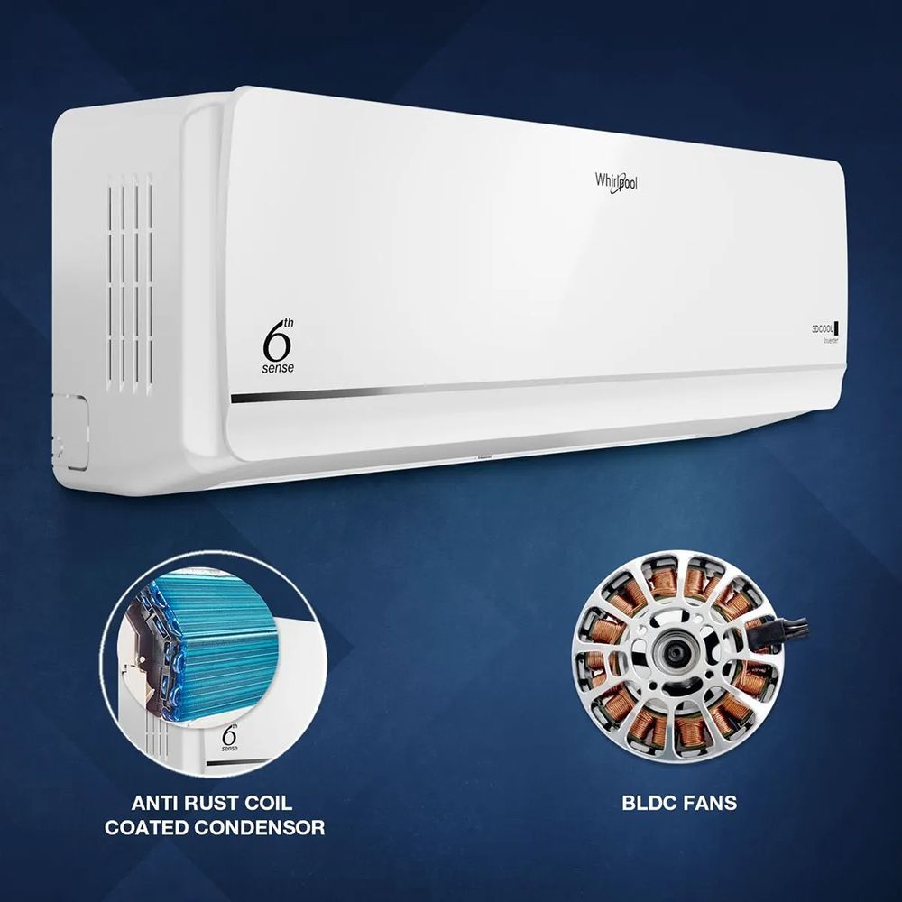 Whirlpool 3DCool 5 in 1 Convertible 1 Ton 3 Star Inverter Split AC with 6th Sense Technology (2025 Model, Copper Condenser, 41483) Whirlpool 3DCool 5 in 1 Convertible 1 Ton 3 Star Inverter Split AC with 6th Sense Technology (2025 Model, Copper Condenser, 41483)_6