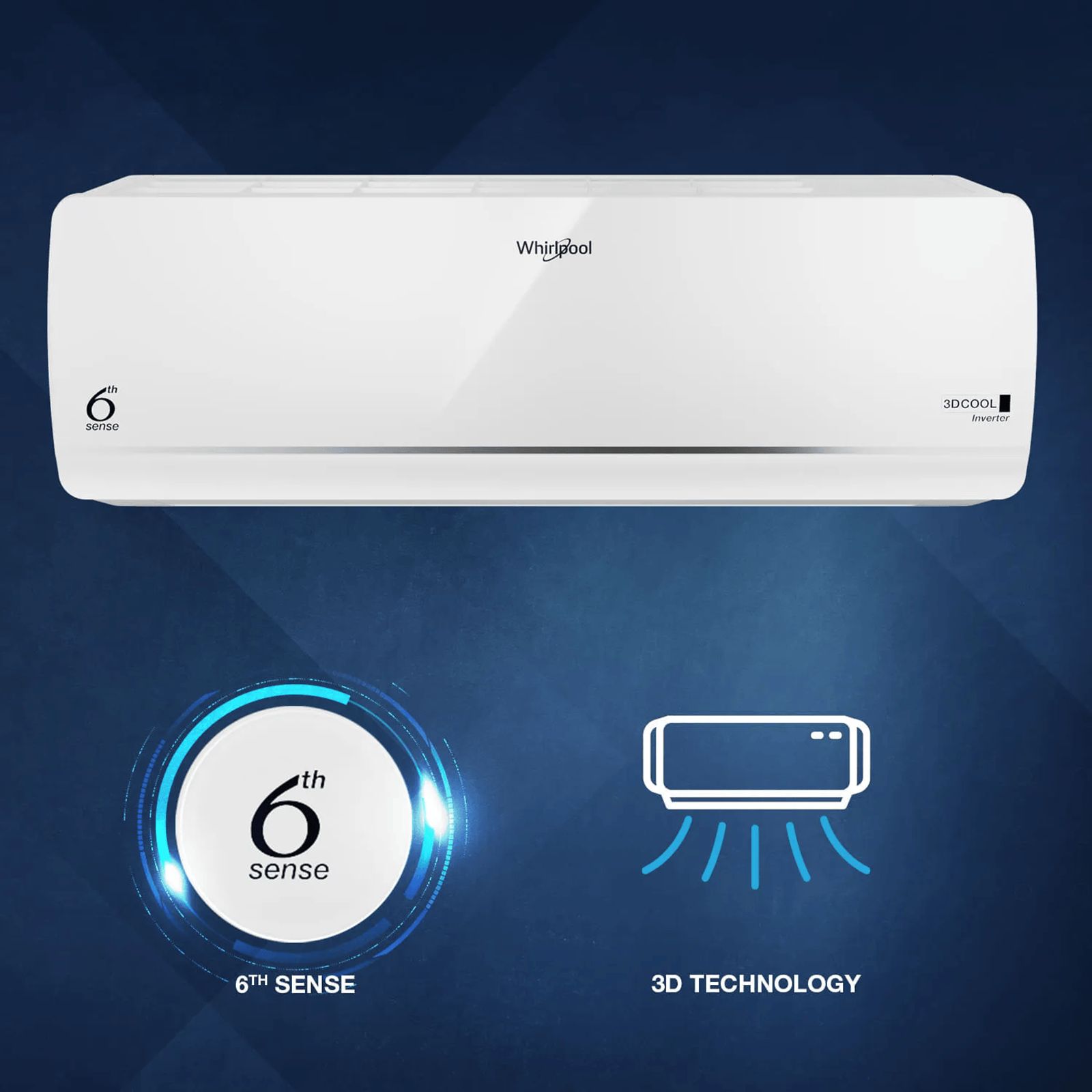 Whirlpool 3DCool 5 in 1 Convertible 1.5 Ton 3 Star Inverter Split AC with 6th Sense Technology (2025 Model, Copper Condenser, 41484) Whirlpool 3DCool 5 in 1 Convertible 1.5 Ton 3 Star Inverter Split AC with 6th Sense Technology (2025 Model, Copper Condenser, 41484)_5