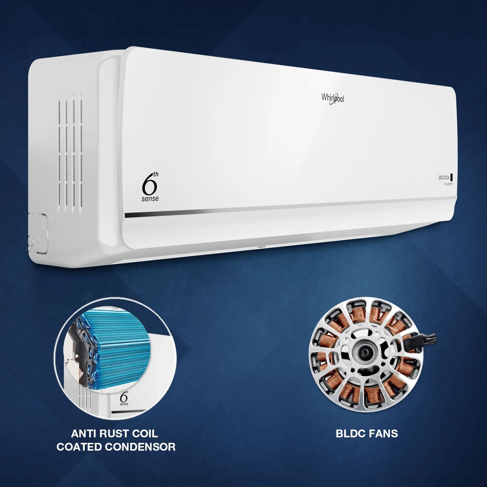Whirlpool 3DCool 5 in 1 Convertible 1.5 Ton 5 Star Inverter Split AC with 6th Sense Technology (2025 Model, Copper Condenser, 41485) Whirlpool 3DCool 5 in 1 Convertible 1.5 Ton 5 Star Inverter Split AC with 6th Sense Technology (2025 Model, Copper Condenser, 41485)_7