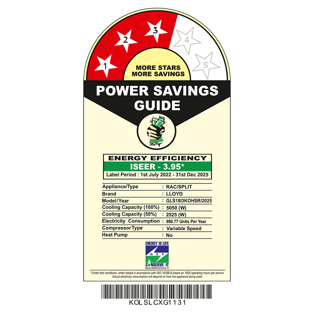 LLOYD 5 in 1 Convertible 1.5 Ton 3 Star Inverter Split AC with Golden Fin Evaporator (Copper Condenser, GLS18I3KOHSR) LLOYD 5 in 1 Convertible 1.5 Ton 3 Star Inverter Split AC with Golden Fin Evaporator (Copper Condenser, GLS18I3KOHSR)_3