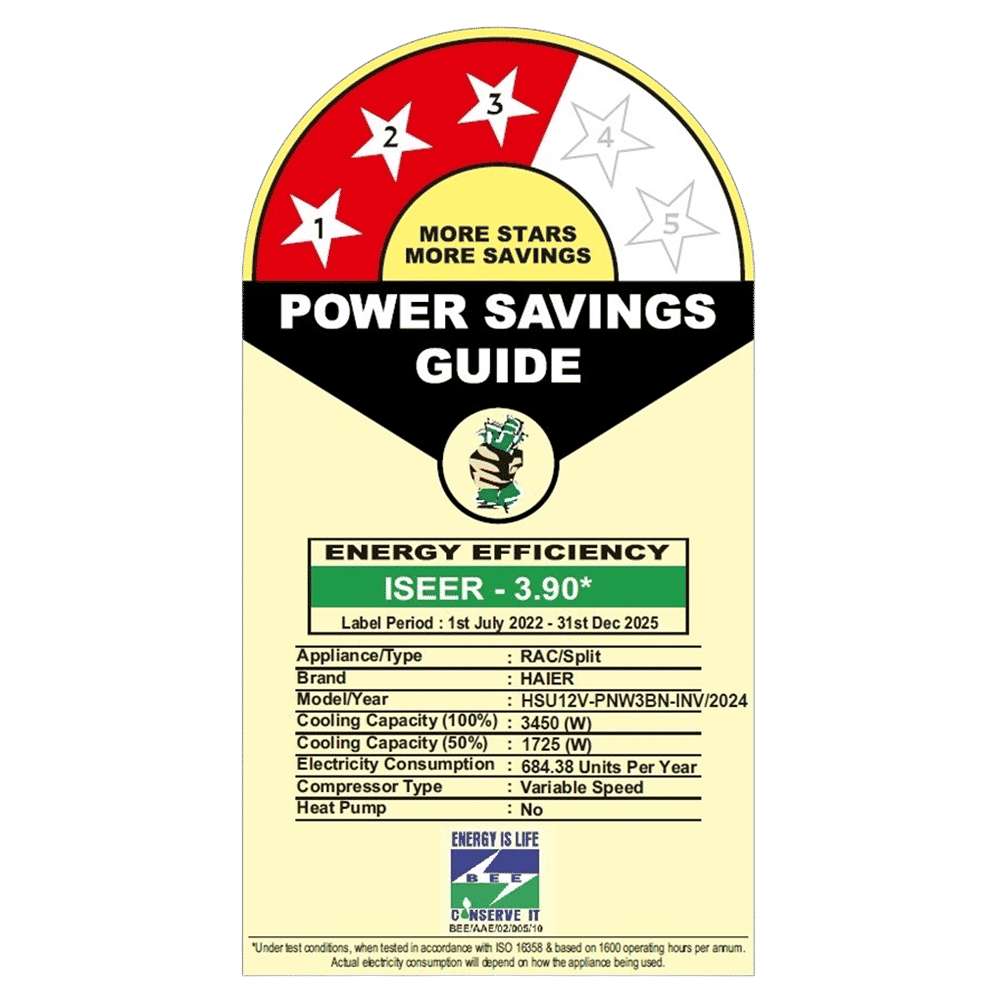 Haier Victory 7 in 1 Convertible 1 Ton 3 Star Inverter Split AC with Anti Bacterial Filter (Copper Condenser, HSU12V-PNW3BN-INV)_3