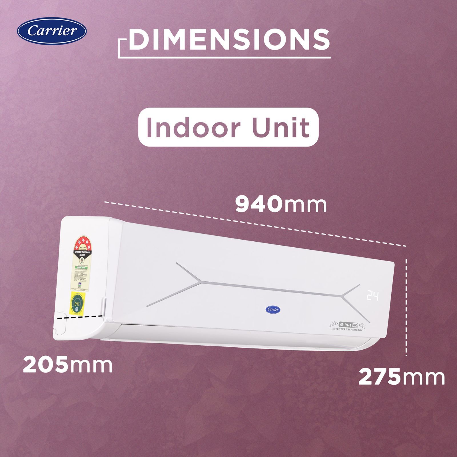 Carrier ESTER EDGE FXi 6 in 1 Convertible 1.5 Ton 4 Star Inverter Split AC with Intelligent CRF Alert (Copper Condenser, CAI19EE4R35F0)_7