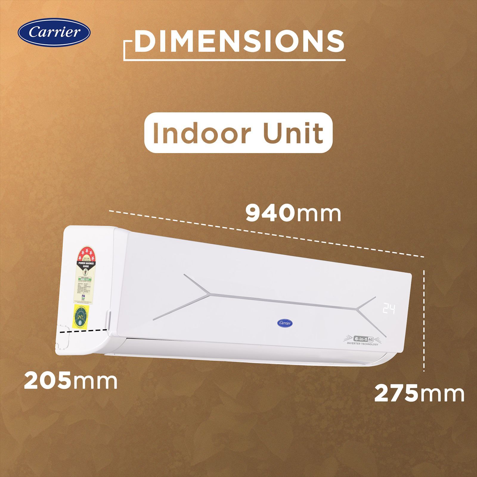Carrier ESTER EDGE FXi 6 in 1 Convertible 1.5 Ton 5 Star Inverter Split Smart AC with Wi-Fi Supported (Copper Condenser, CAI19EE5R35W0)_7