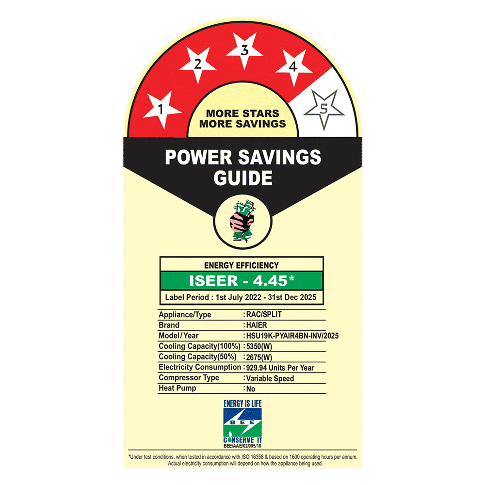 Haier Kinouchi Heavy Duty 7 in 1 Convertible 1.6 Ton 4 Star Triple Inverter Split Smart AC with Voice Control (Copper Condenser, HSU19K-PYAIR4BN-INV) Haier Kinouchi Heavy Duty 7 in 1 Convertible 1.6 Ton 4 Star Triple Inverter Split Smart AC with Voice Control (Copper Condenser, HSU19K-PYAIR4BN-INV) _3