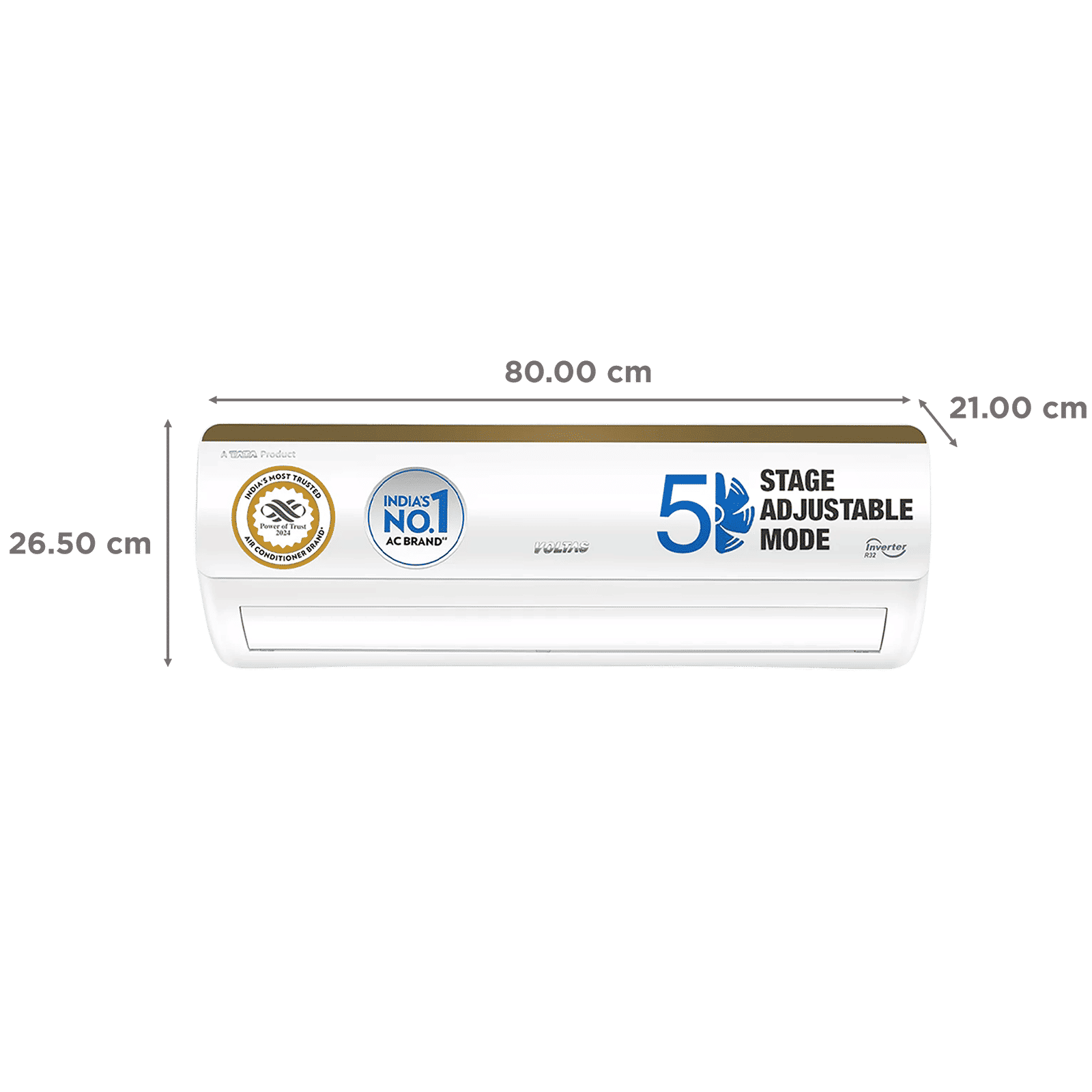 VOLTAS 125V Vertis Smart Elite Gold 1 Ton 5 Star Inverter Split Smart AC with IoT Enabled (Copper Condenser, 4503701)_2
