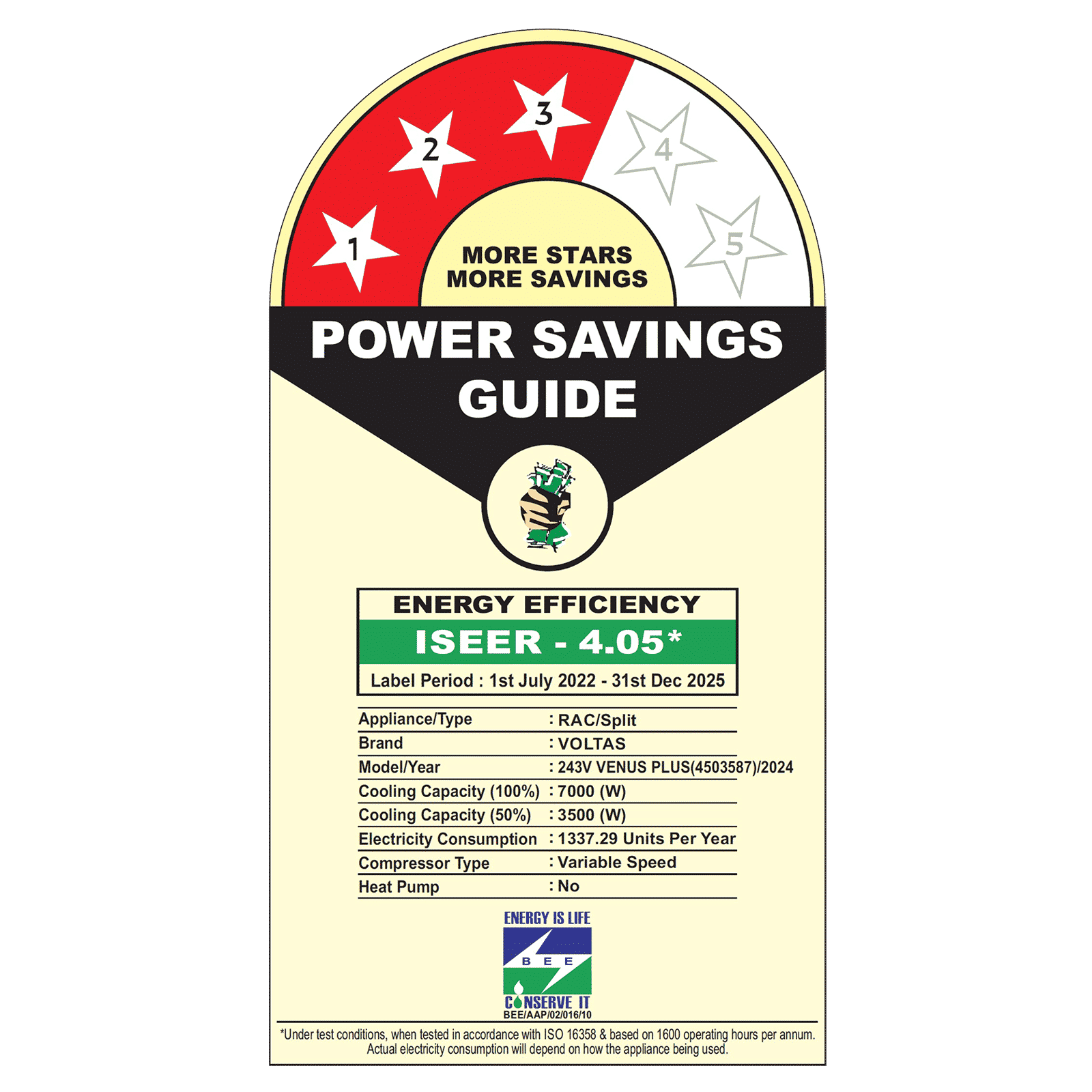 VOLTAS 243V Venus Plus 2 Ton 3 Star Inverter Split AC (Copper Condenser, Anti-Dust Filter, 4503587)_3