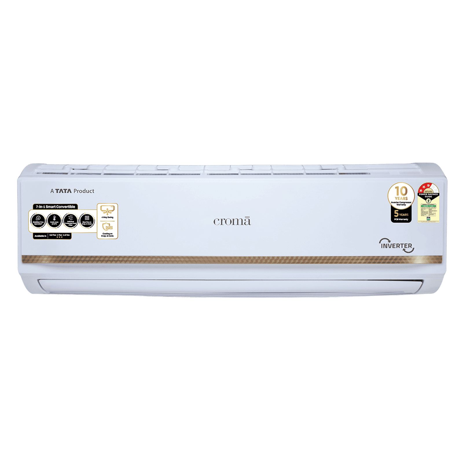 Croma 7 in 1 Convertible 1 Ton 3 Star Inverter Split AC with Temperature Sensor (2025 Model, Copper Condenser, CRLA012IND170285)_1