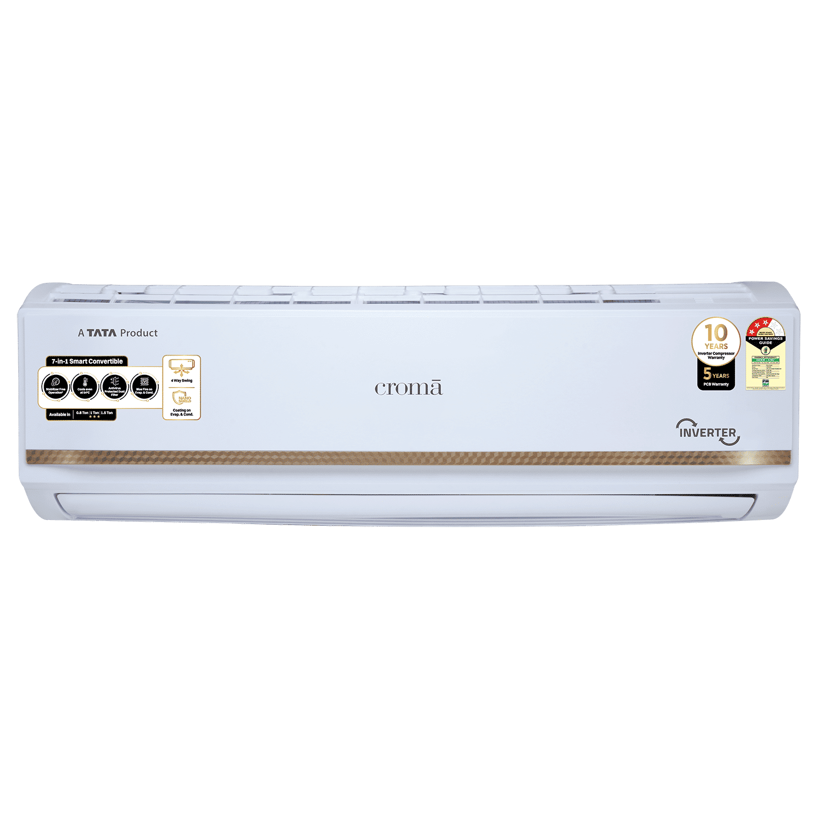 Croma 7 in 1 Convertible 1.5 Ton 3 Star Inverter Split AC with Temperature Sensor (2025 Model, Copper Condenser, CRLA018IND170286) Croma 7 in 1 Convertible 1.5 Ton 3 Star Inverter Split AC with Temperature Sensor (2025 Model, Copper Condenser, CRLA018IND170286)_1