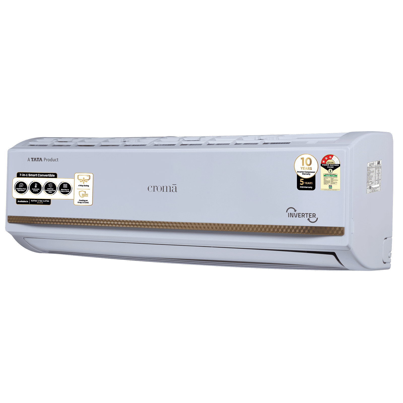 Croma 7 in 1 Convertible 1.5 Ton 3 Star Inverter Split AC with Temperature Sensor (2025 Model, Copper Condenser, CRLA018IND170286) Croma 7 in 1 Convertible 1.5 Ton 3 Star Inverter Split AC with Temperature Sensor (2025 Model, Copper Condenser, CRLA018IND170286)_10