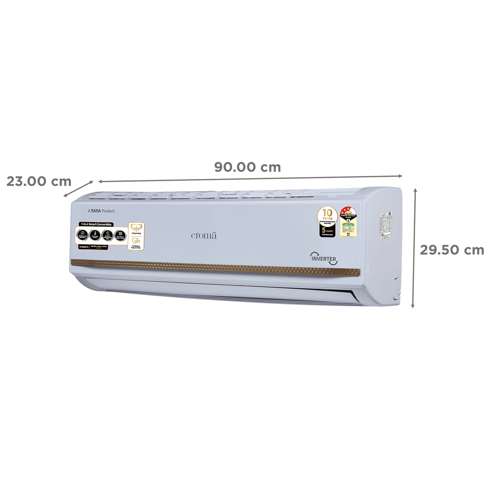 Croma 7 in 1 Convertible 1.5 Ton 3 Star Inverter Split AC with Temperature Sensor (2025 Model, Copper Condenser, CRLA018IND170286) Croma 7 in 1 Convertible 1.5 Ton 3 Star Inverter Split AC with Temperature Sensor (2025 Model, Copper Condenser, CRLA018IND170286)_4