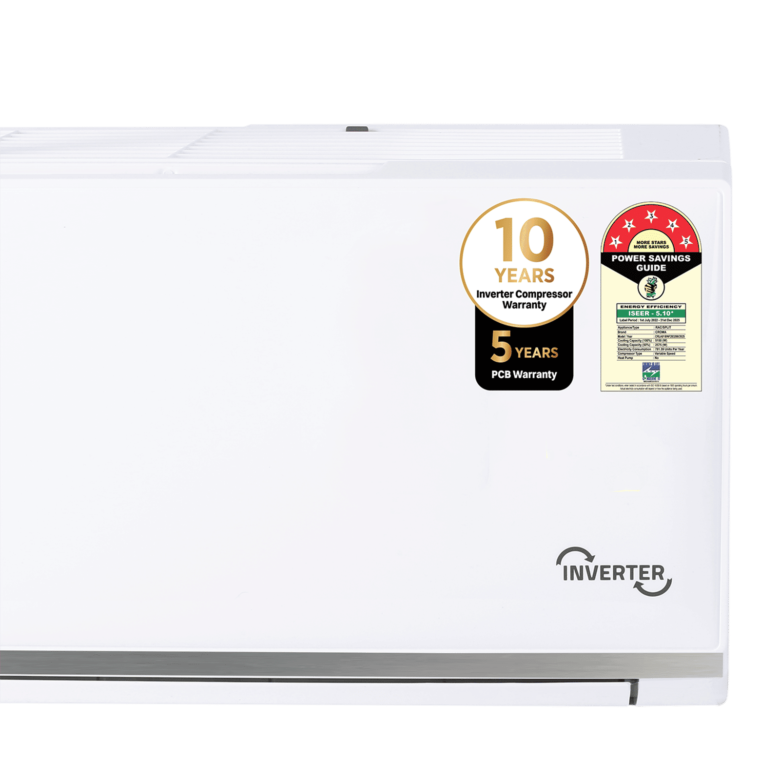 Croma 7 in 1 Convertible 1.5 Ton 5 Star Inverter Split AC with Temperature Sensor (2025 Model, Copper Condenser, CRLA018INF283280)_8