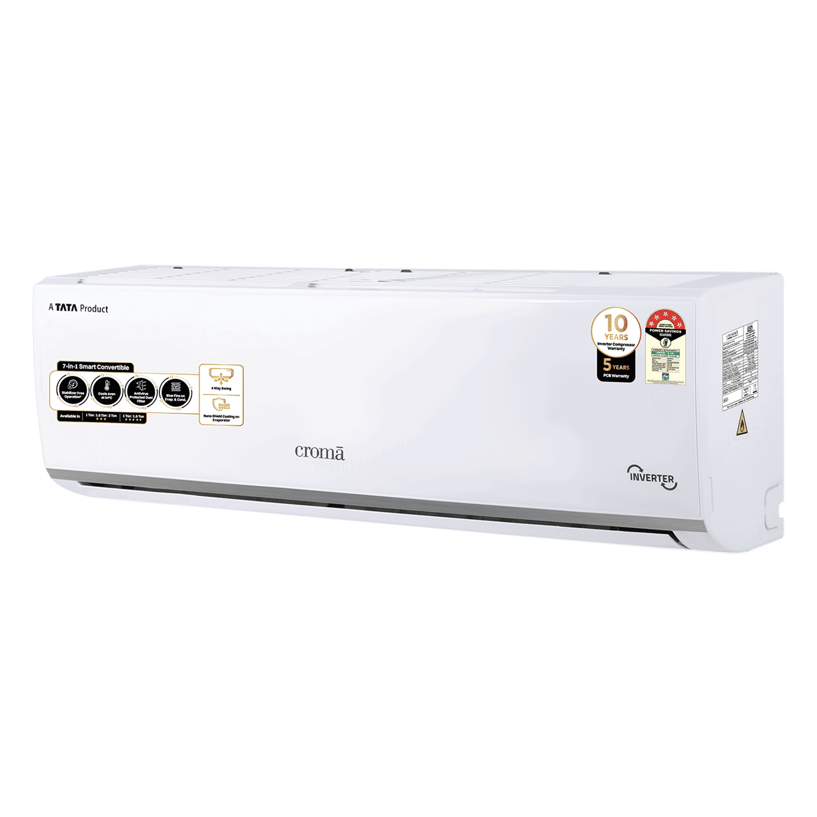 Croma 7 in 1 Convertible 1.5 Ton 5 Star Inverter Split AC with Temperature Sensor (2025 Model, Copper Condenser, CRLA018INF283280)_9